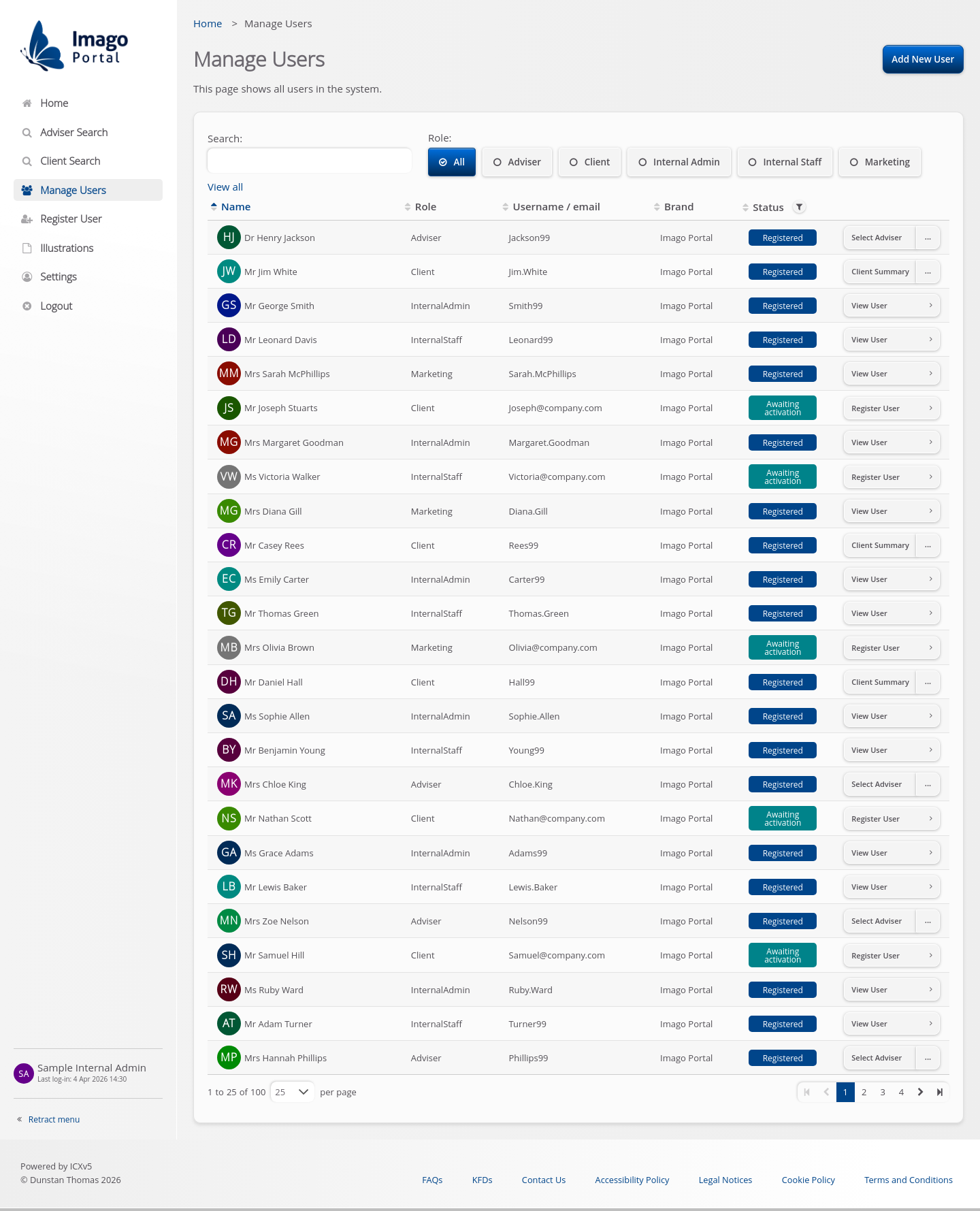 Role-InternalAdmin > 03 User Search